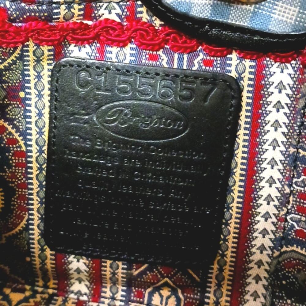 Brighton LEATHER Shoulder Bag Croc Embossed Leather & Whimsical Fabric C144458 - Picture 7 of 16